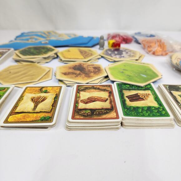 Settlers of Catan Replacement Pieces Parts Cards Tiles Roads Cities Board Game - Picture 3 of 10